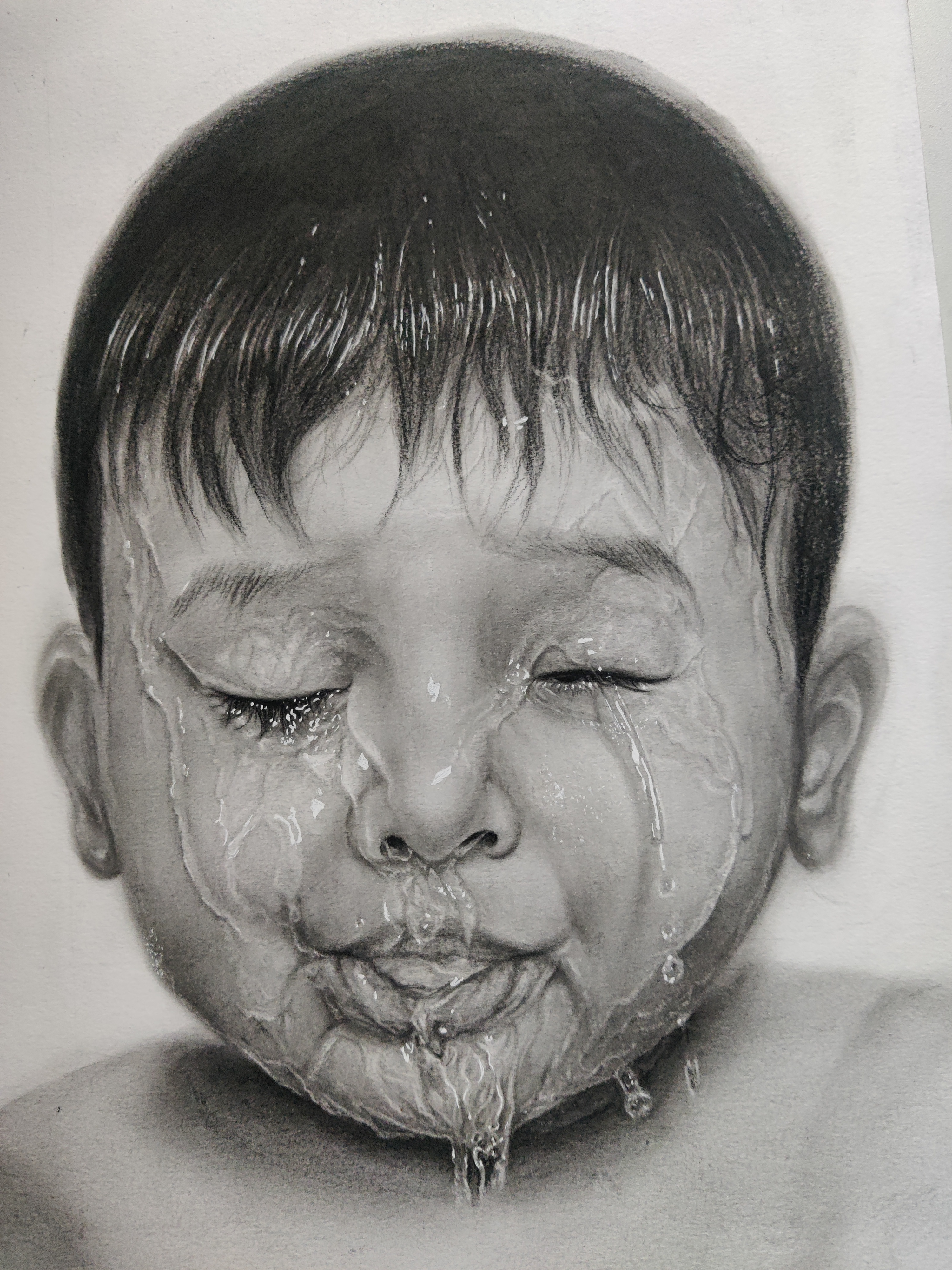 Charcoal sketch of hands